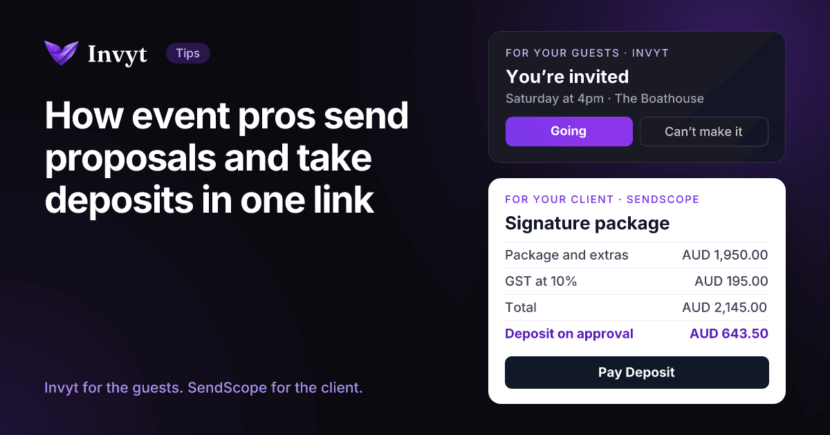 How Event Pros Send Proposals and Take Deposits in One Link