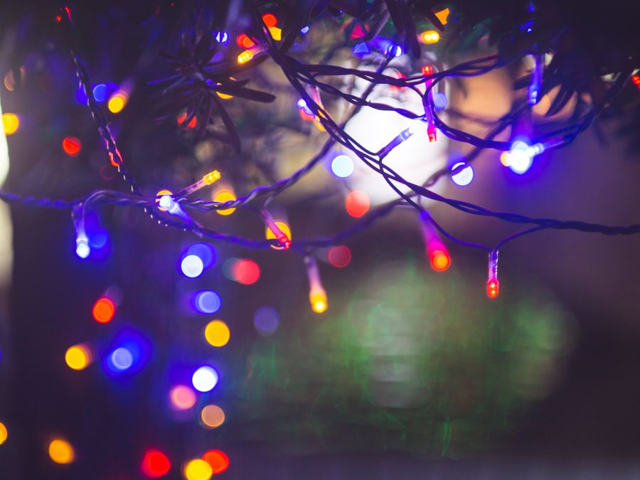 Festive holiday lights and celebration